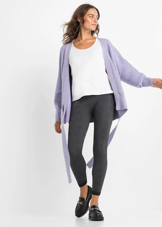 Leggings térmicos Gris oscuro de cuadros