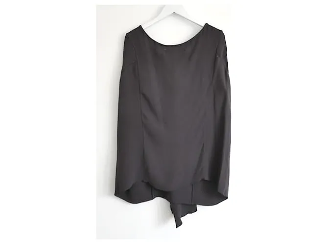 Marni Top gris de crepé de seda drapeado 