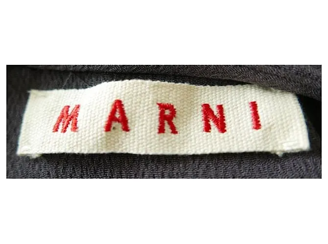 Marni Top gris de crepé de seda drapeado 