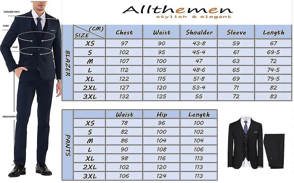 Mike Traje de hombre para la cena de la fiesta de bodas Traje de negocios de 3 piezas Blazer Chaleco Pantalones 9 Colores