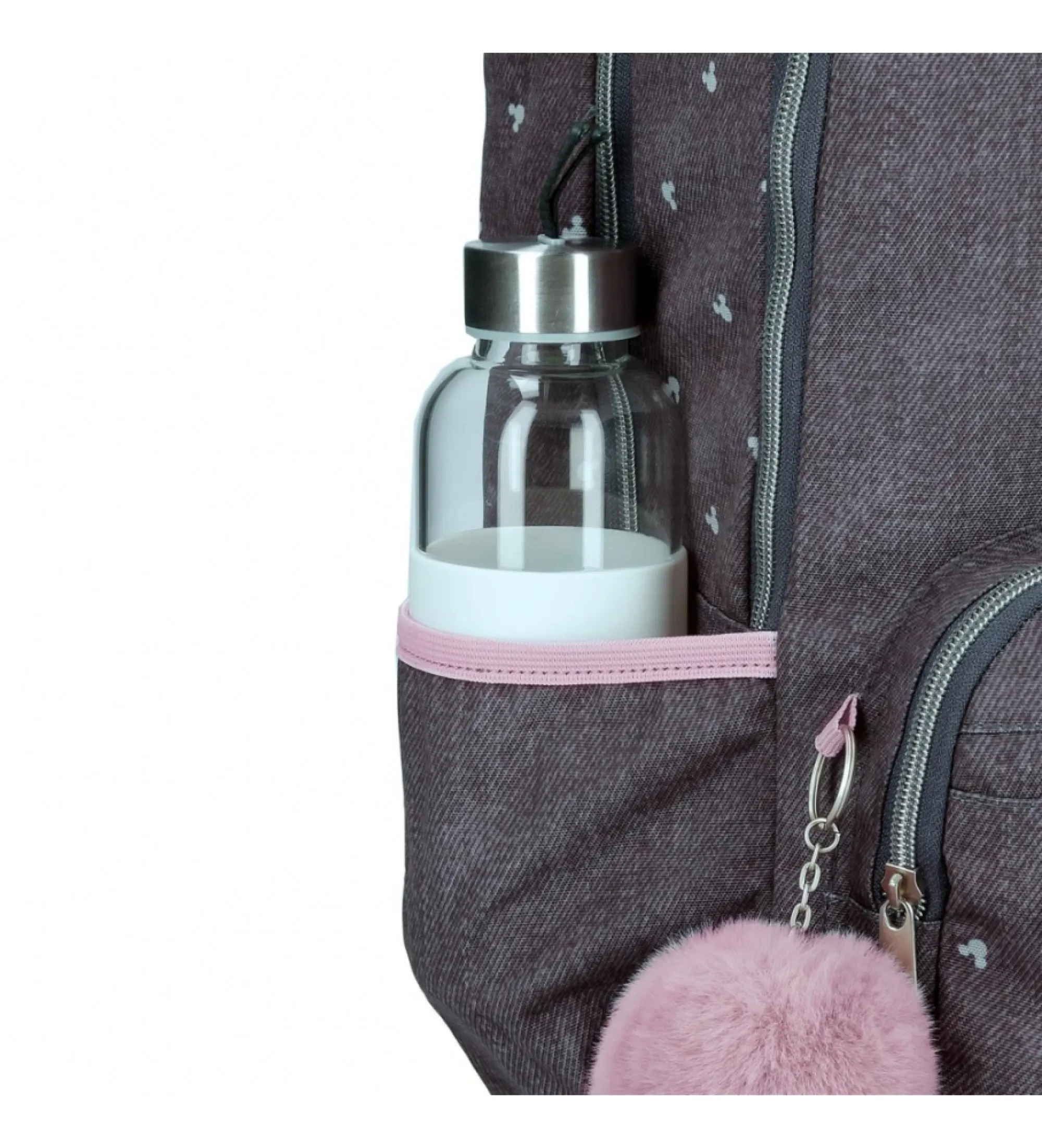 Mochila escolar Mickey studs doble compartimento antracita