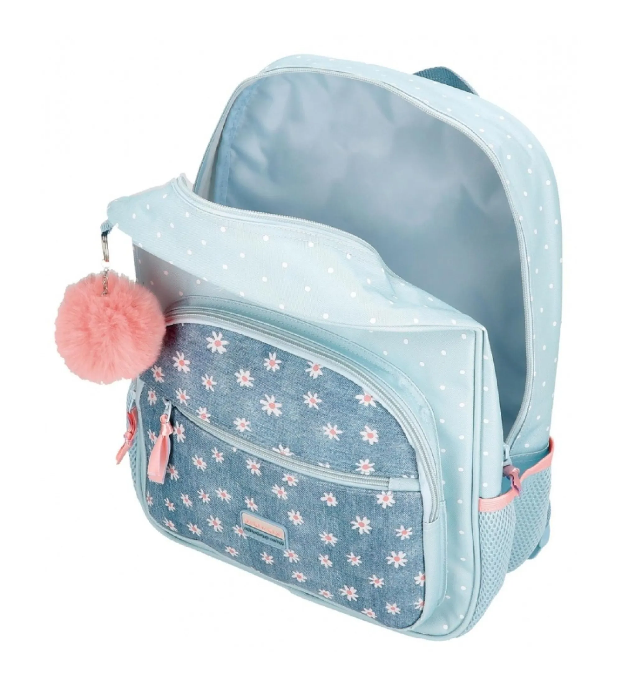Mochila escolar Movom Live your dreams 38 cm adaptable a carro azul turquesa