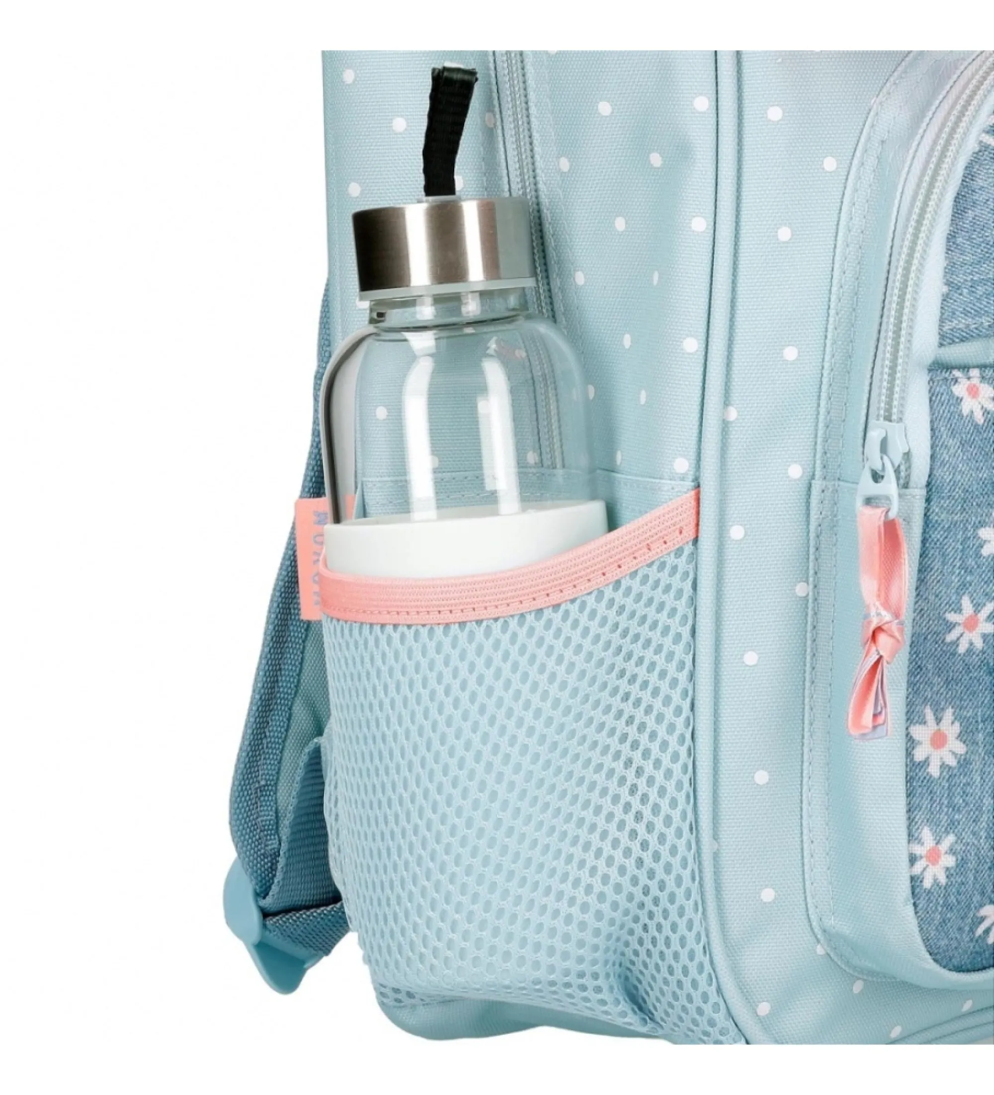 Mochila escolar Movom Live your dreams 38 cm adaptable a carro azul turquesa