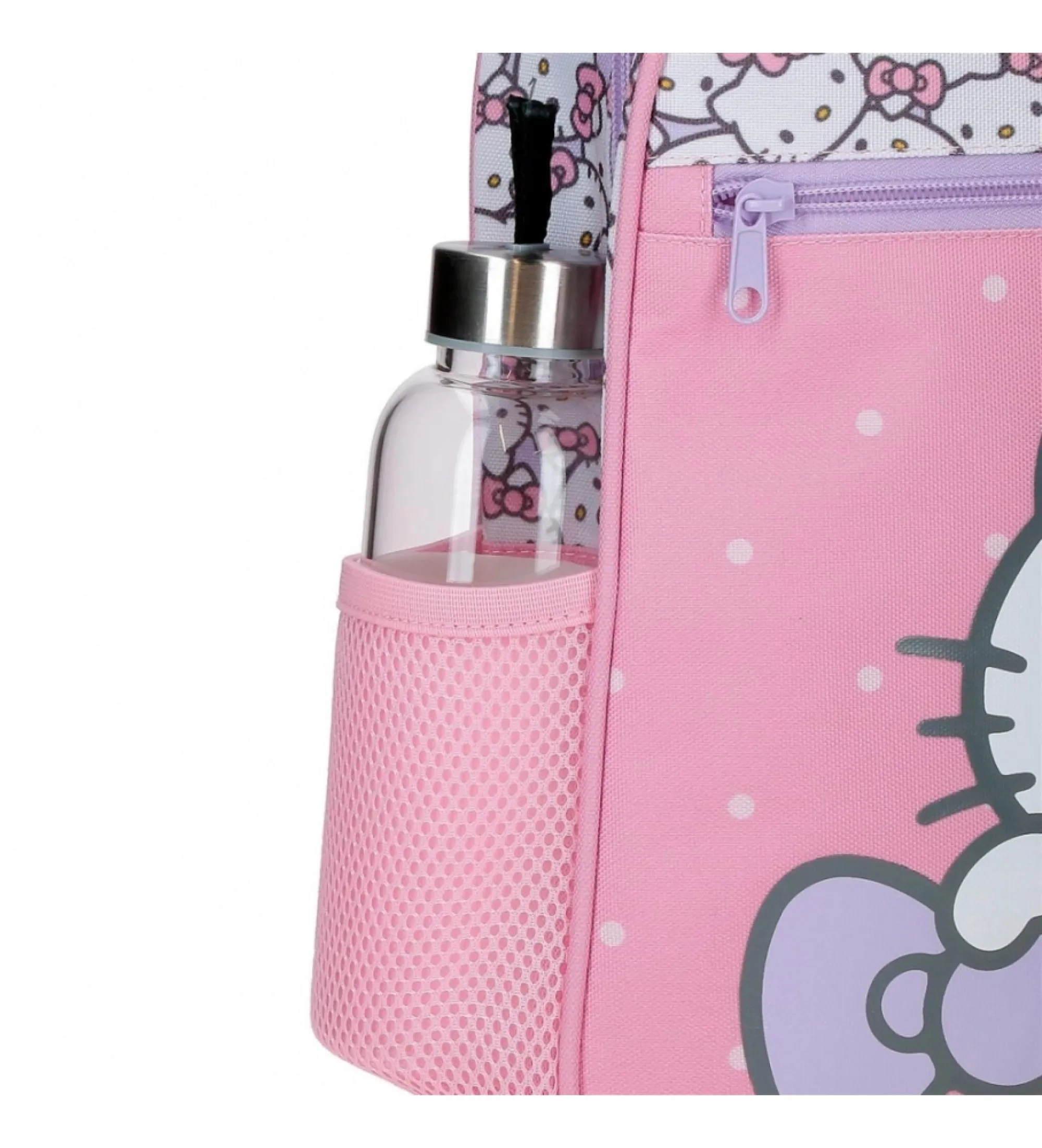 Mochila preescolar Hello Kitty My favourite bow  28 cm con carro rosa