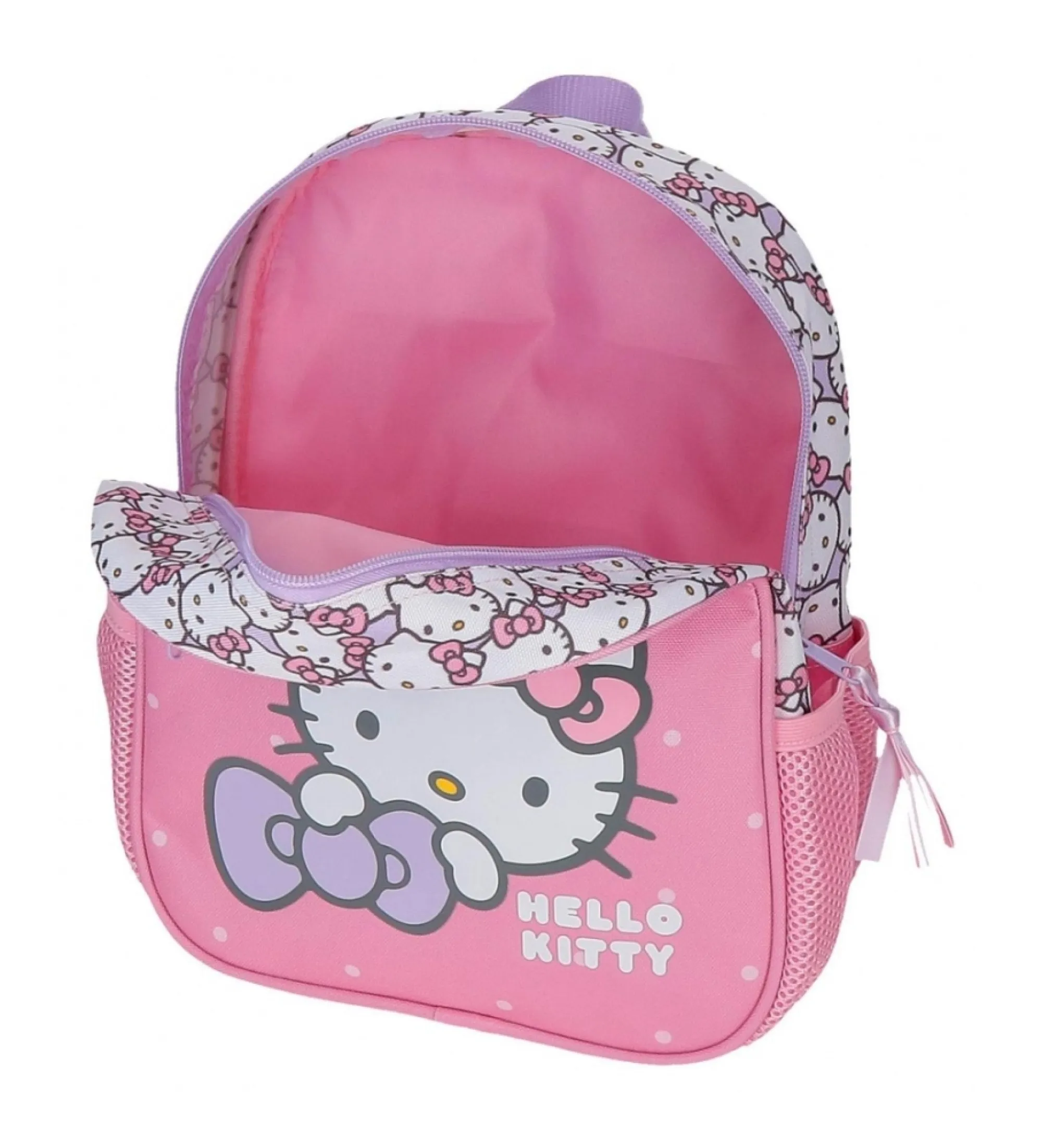 Mochila preescolar Hello Kitty My favourite bow  28 cm con carro rosa
