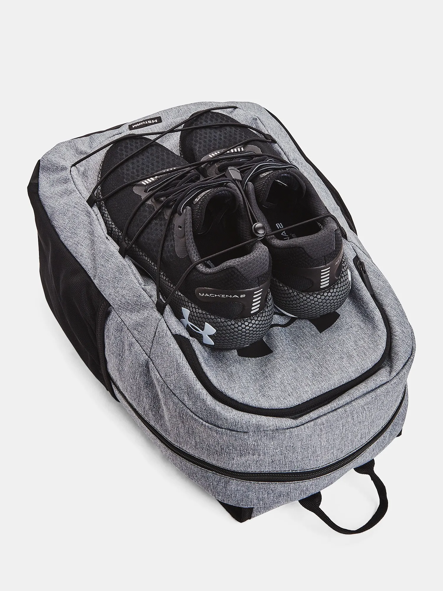 MOCHILA UNDER ARMOUR HUSTLE SPORT  PITCH GRAY MEDIUM HEATHER/BLACK
