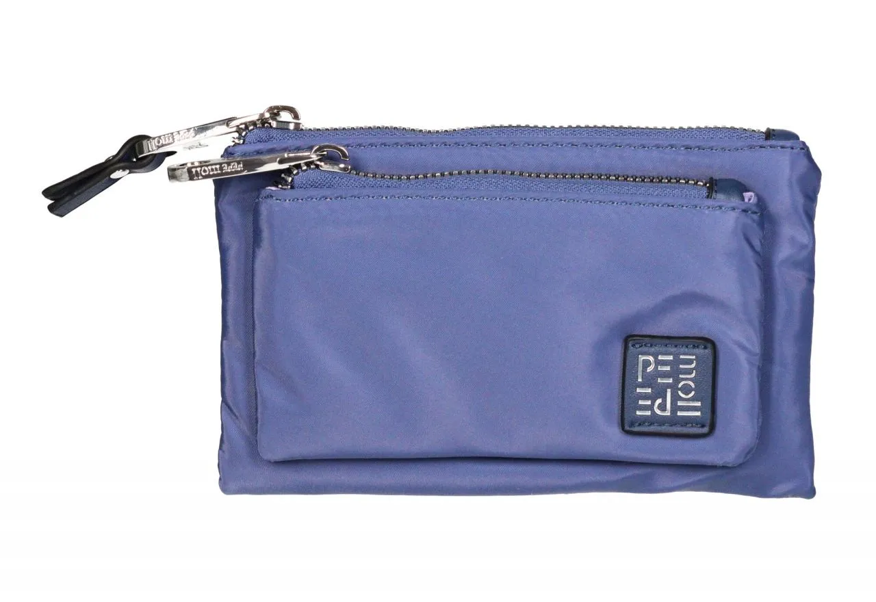 Monedero Nilon Jeans Doble Compartimento Cremallera