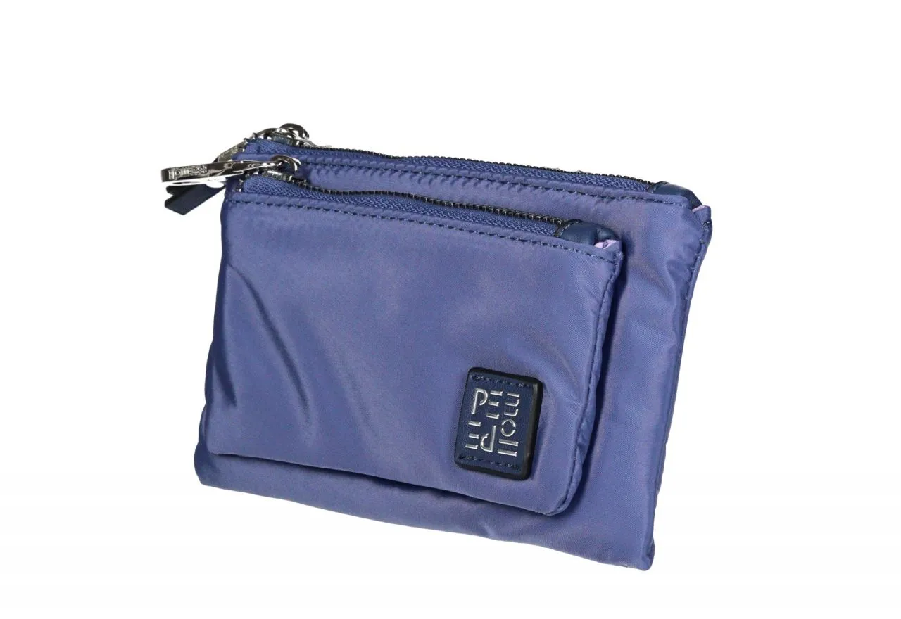 Monedero Nilon Jeans Doble Compartimento Cremallera