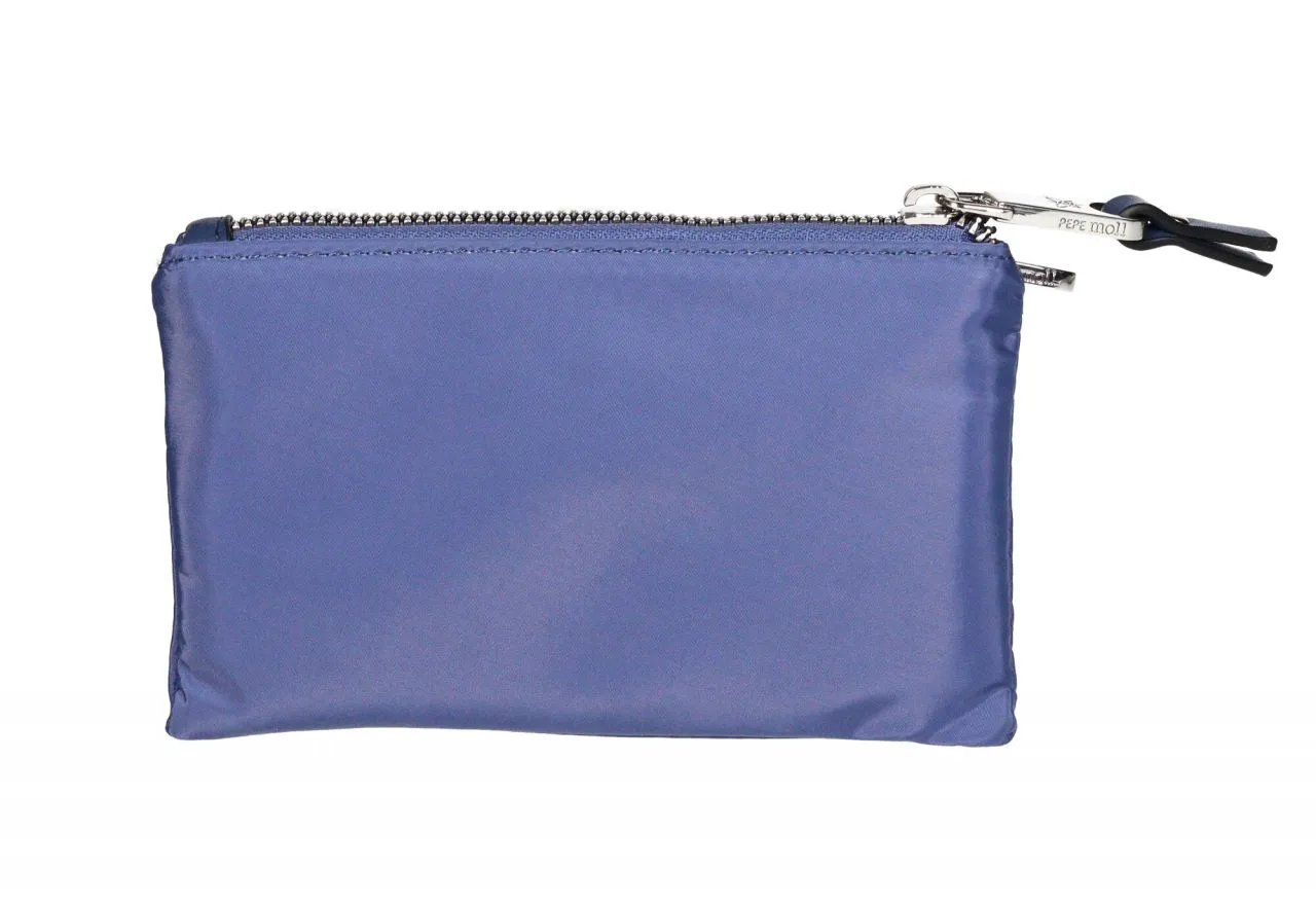 Monedero Nilon Jeans Doble Compartimento Cremallera