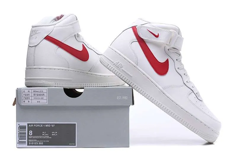 Nike Air Froce Red Tick Mid