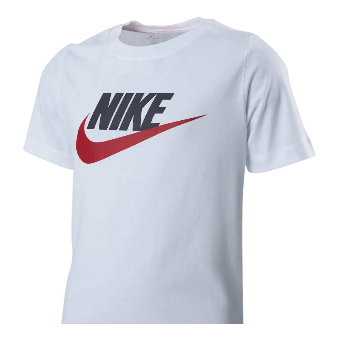 NIKE SPORTSWEAR BIG KIDS' COTTON TSHIRT WHITE/OBSIDIAN/UNIVERSITY RED