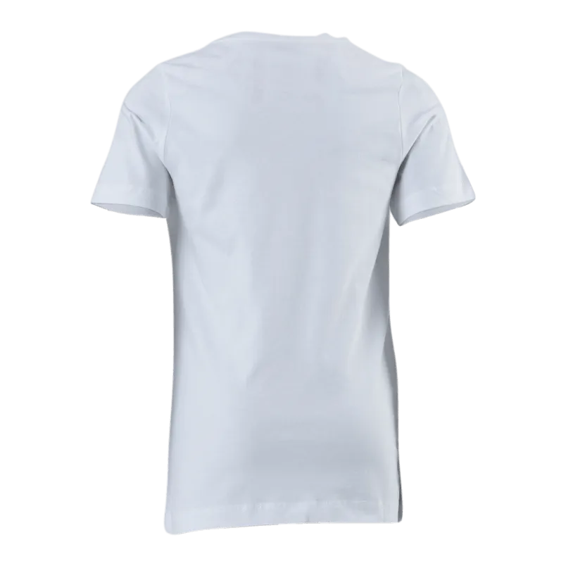 NIKE SPORTSWEAR BIG KIDS' COTTON TSHIRT WHITE/OBSIDIAN/UNIVERSITY RED