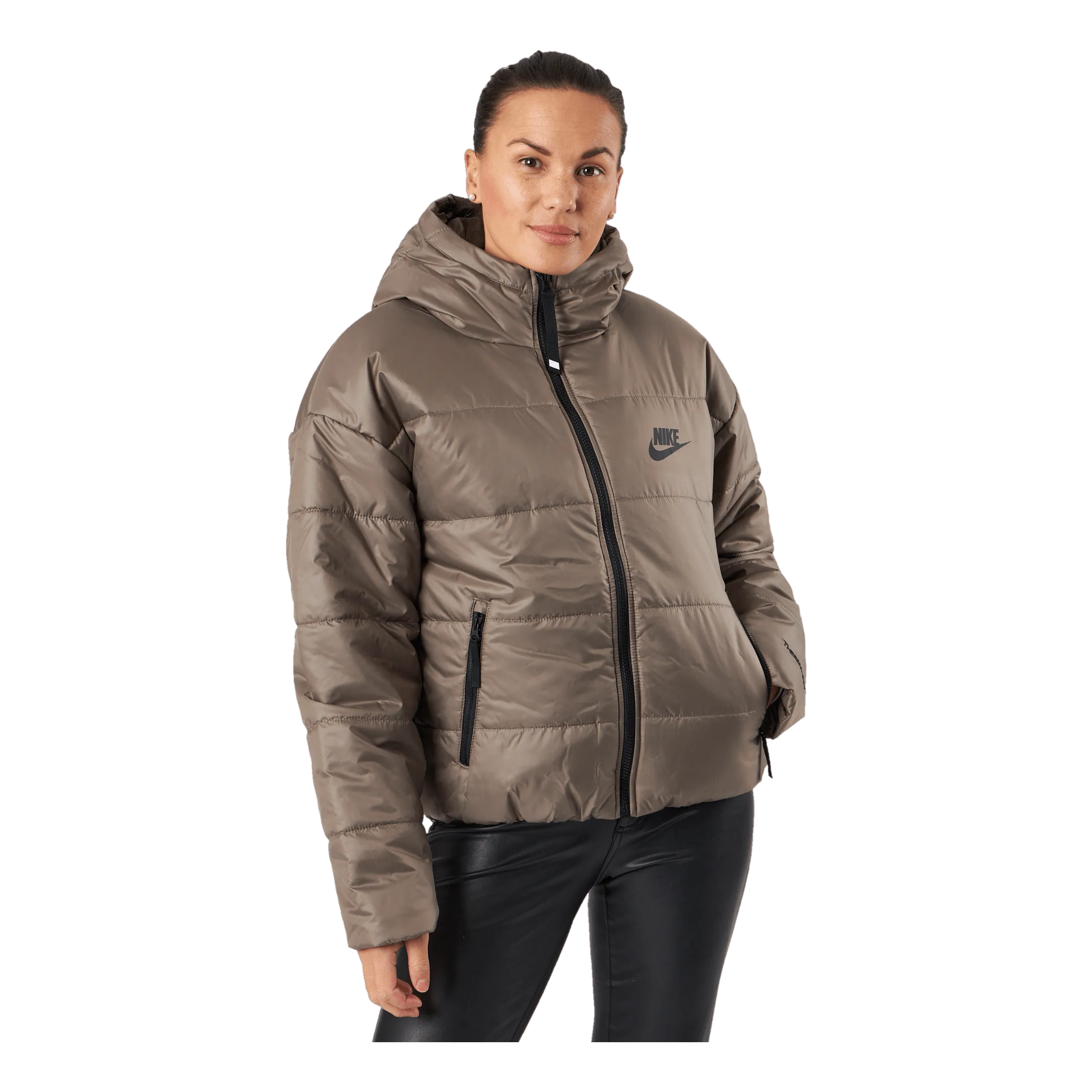 Nike W Nsw Syn Tf Rpl Hd Jkt Olive Grey/black/black