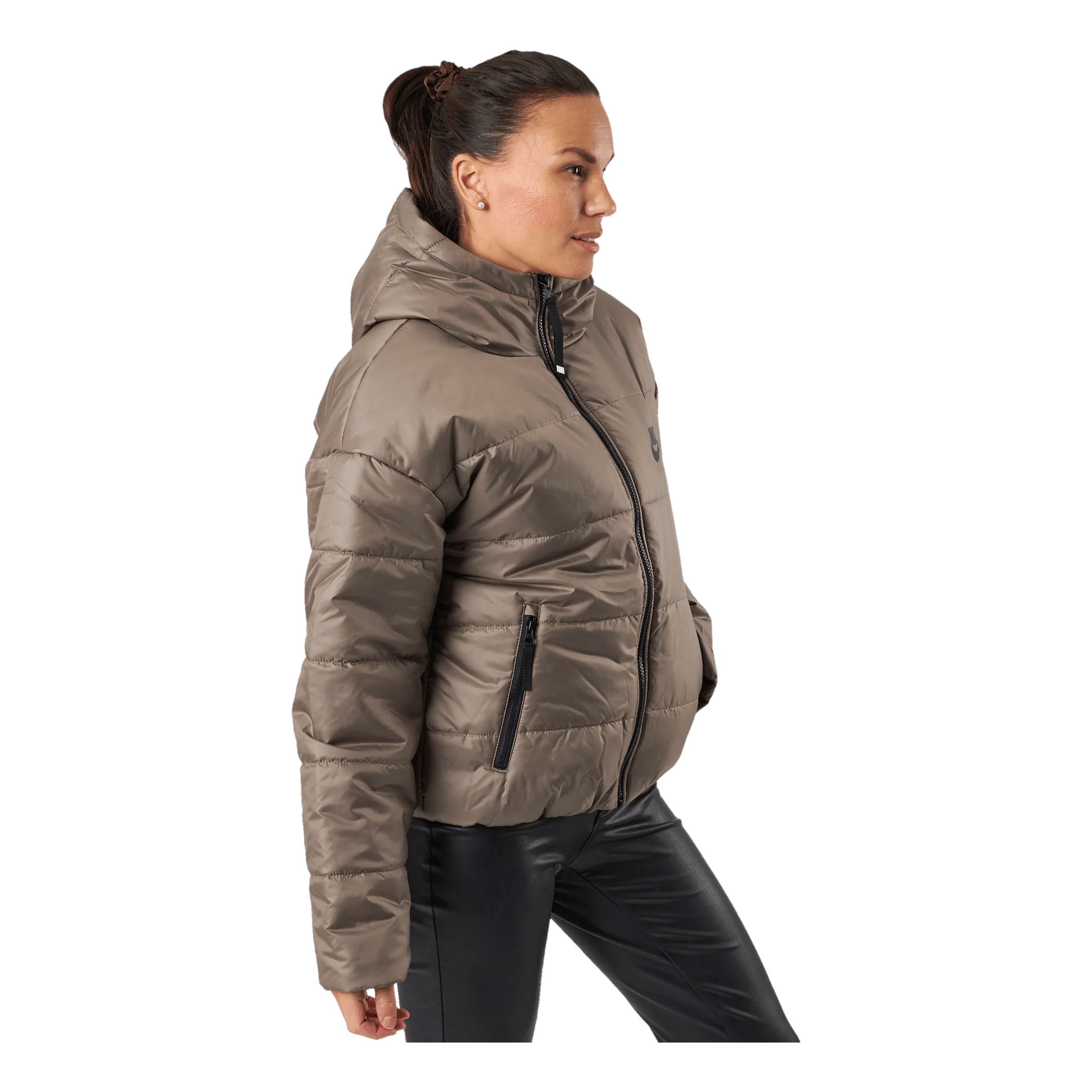 Nike W Nsw Syn Tf Rpl Hd Jkt Olive Grey/black/black