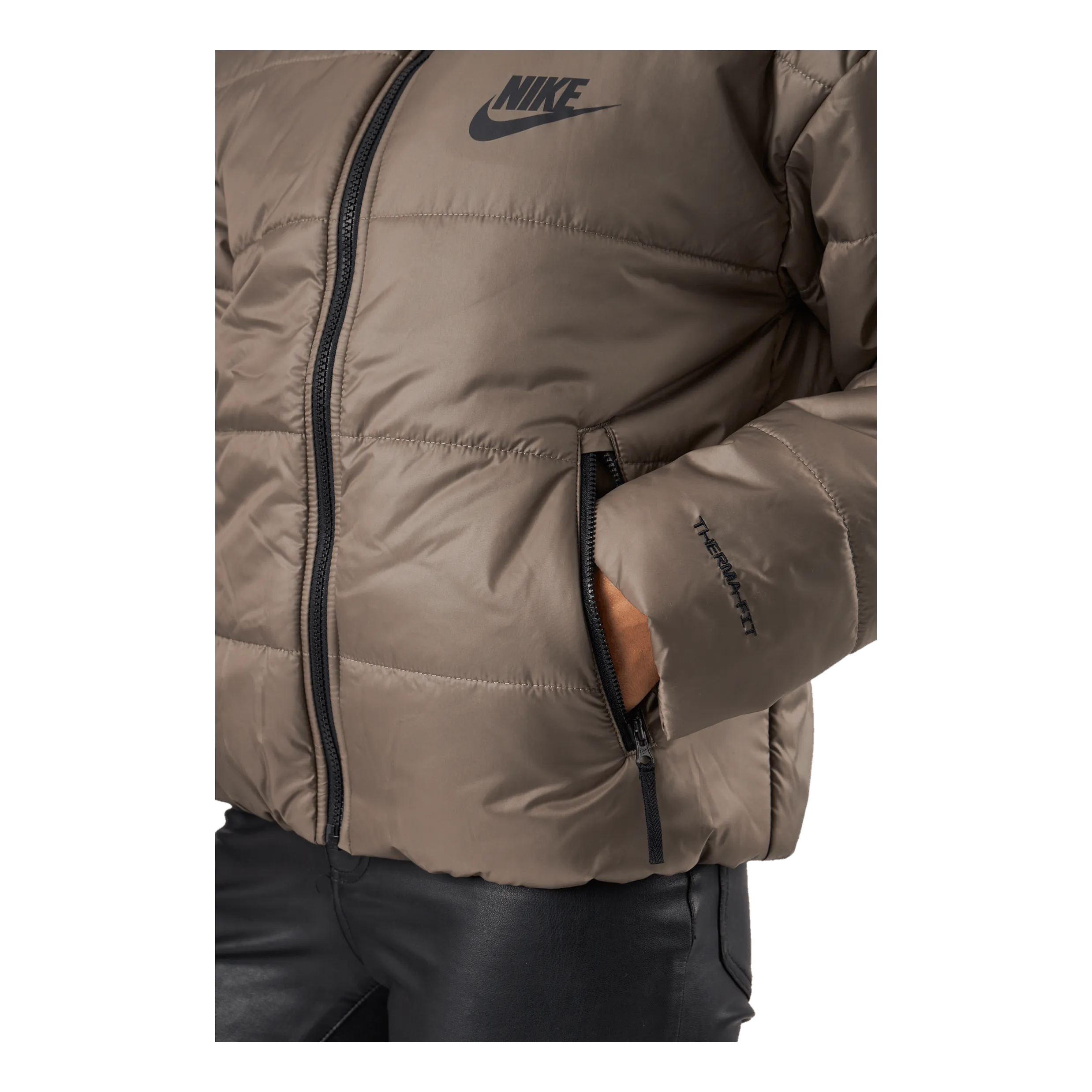 Nike W Nsw Syn Tf Rpl Hd Jkt Olive Grey/black/black
