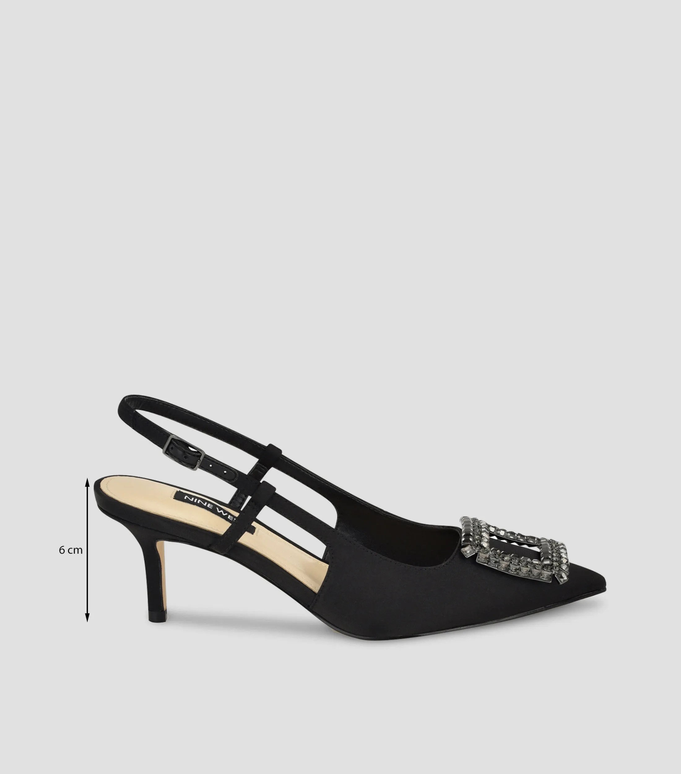 Nine West Zapatillas Slingback con tacón medio delgado Mujer