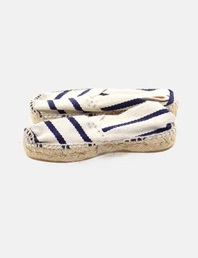 NoName Alpargata beige estampado rayas