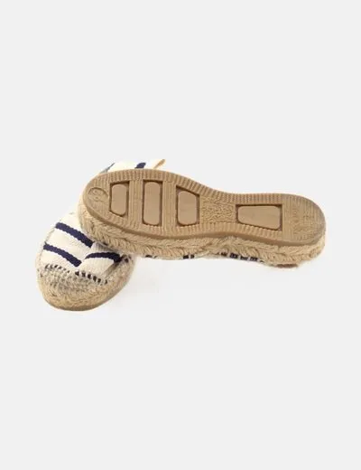 NoName Alpargata beige estampado rayas