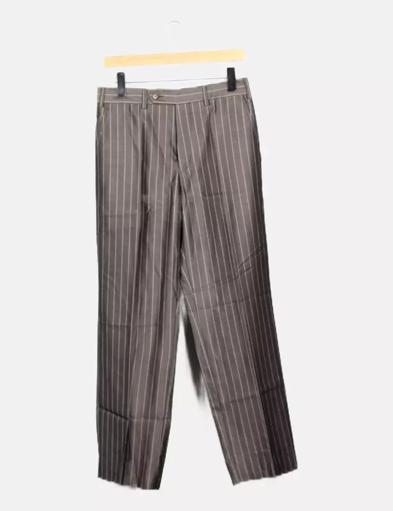 NoName Pantalón gris estampado rayas