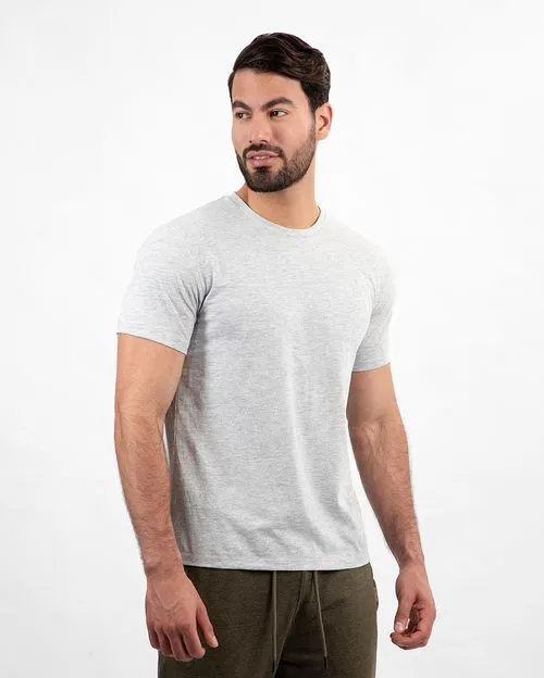 Pack de 3 polos Hombre Cuello Redondo Blanco / Gris Poly / Plomo Melange