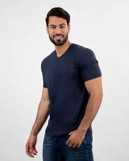 Pack de 3 polos Hombre Cuello V Blanco / Gris Poly / Azul Oxford