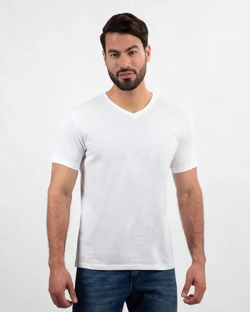 Pack de 3 polos Hombre Cuello V Blanco / Gris Poly / Rojo Flama