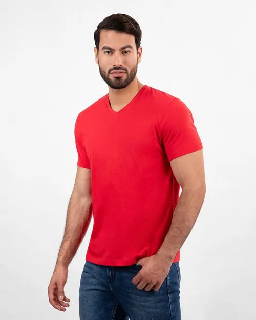 Pack de 3 polos Hombre Cuello V Blanco / Gris Poly / Rojo Flama