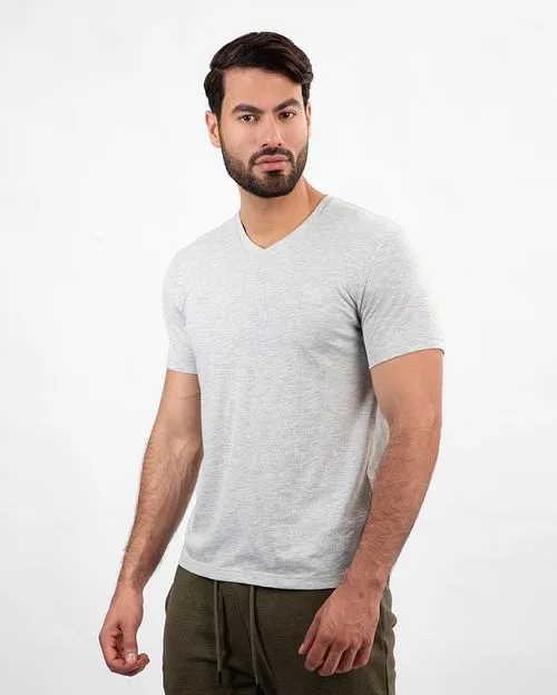 Pack de 3 polos Hombre Cuello V Blanco / Gris Poly / Rojo Flama
