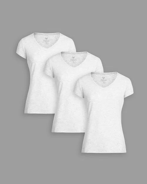 Pack de 3 polos Mujer Cuello V Níquel Poly Htr