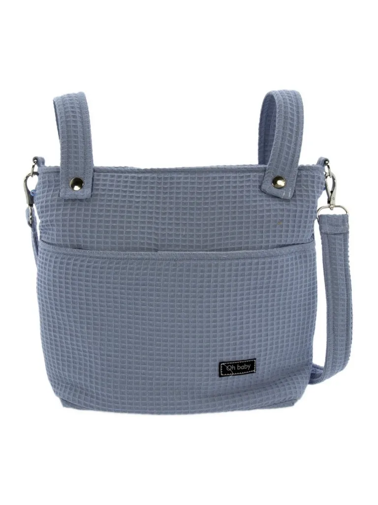 Panera o bolso para coche en tela azul petróleo