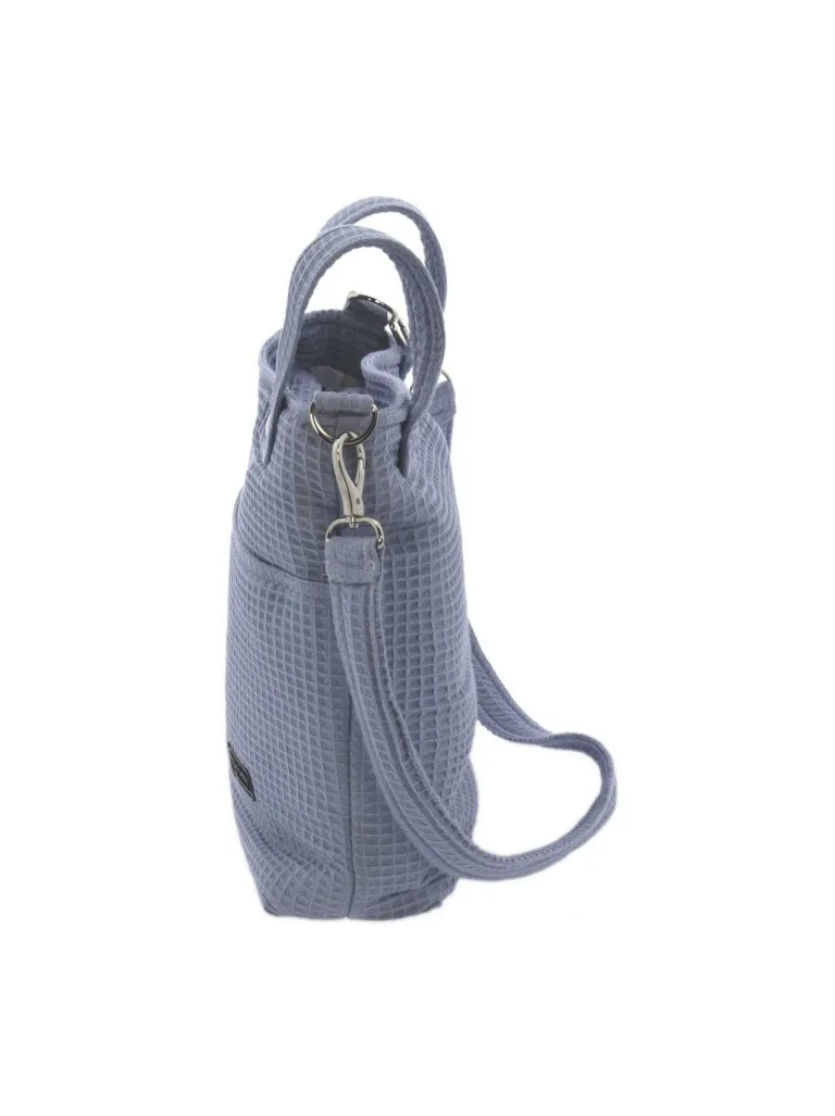 Panera o bolso para coche en tela azul petróleo