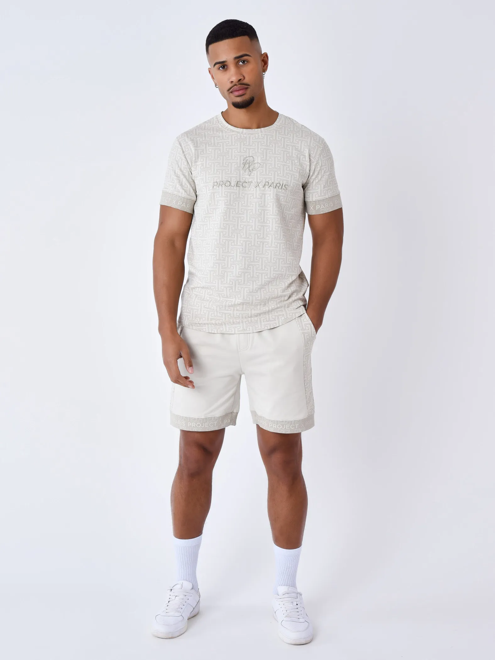 Pantalones cortos con estampado de laberinto