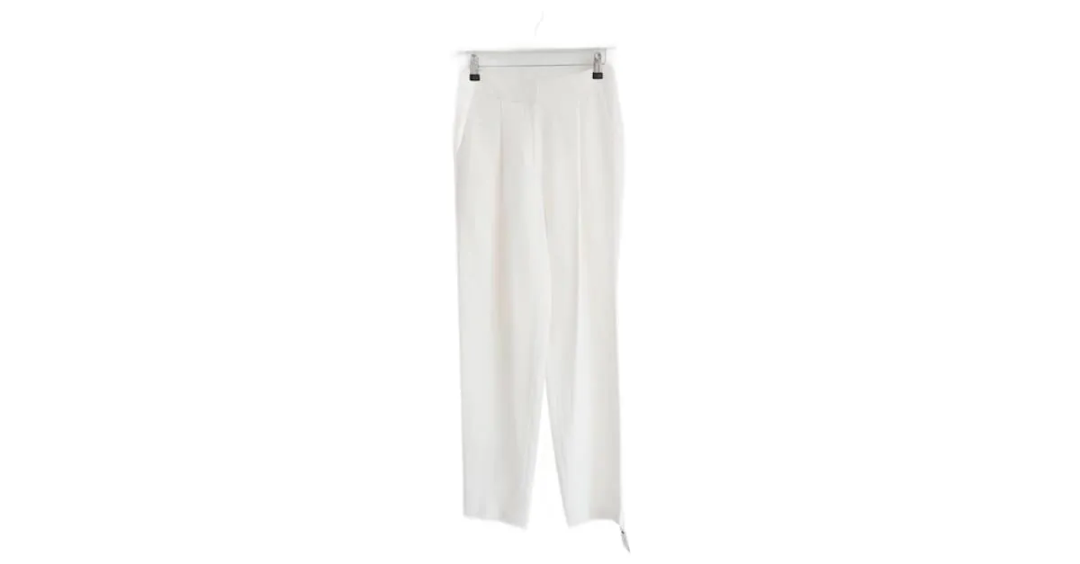 Pantalones de crepé marfil de Adam Lippes Crema 