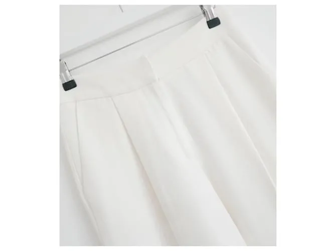 Pantalones de crepé marfil de Adam Lippes Crema 