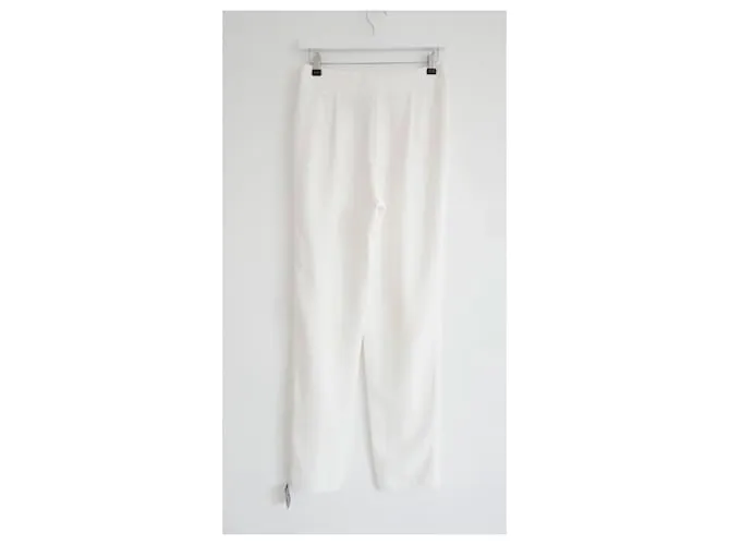 Pantalones de crepé marfil de Adam Lippes Crema 