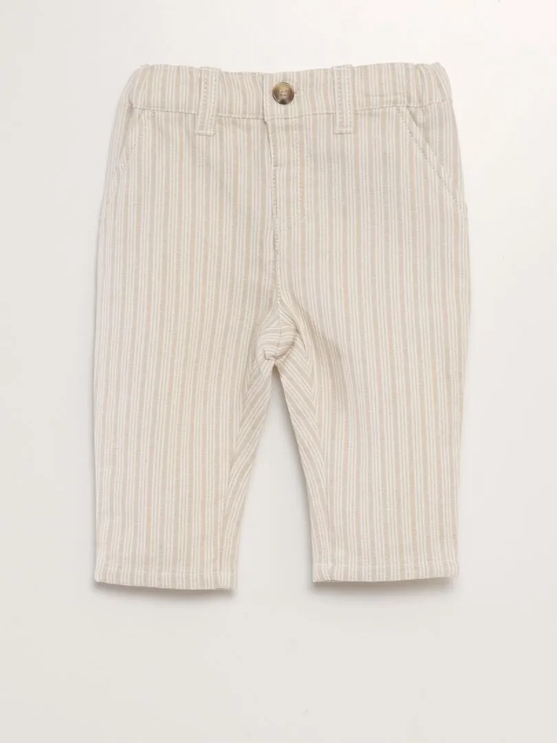 PANTALóN CHINO A RAYAS  BLANCO