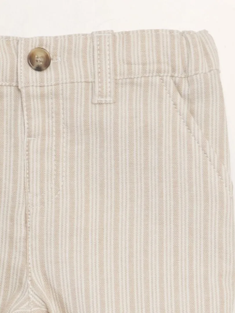 PANTALóN CHINO A RAYAS  BLANCO