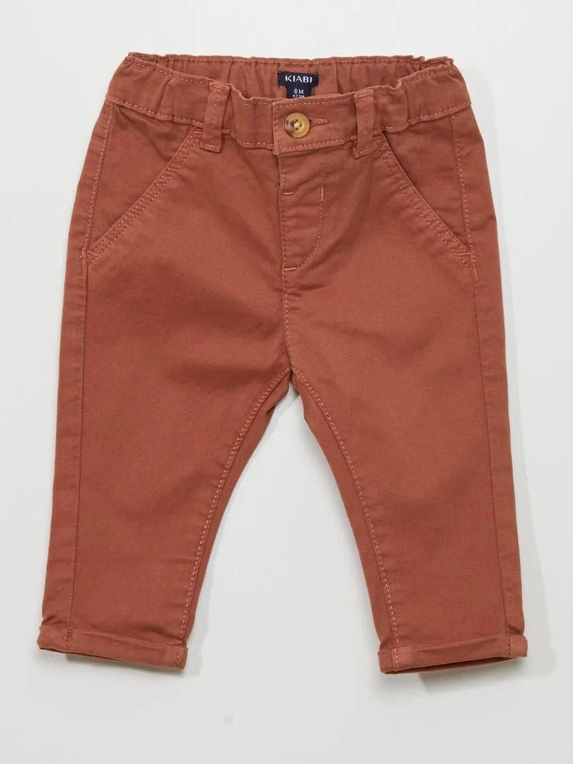 PANTALóN CHINO LISO  BEIGE CLARO