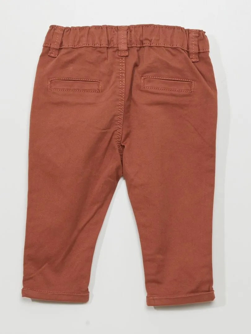 PANTALóN CHINO LISO  BEIGE CLARO