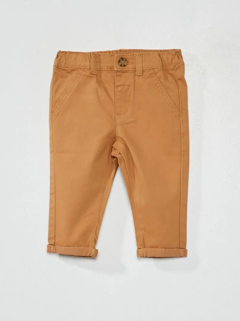 PANTALóN CHINO LISO  BEIGE