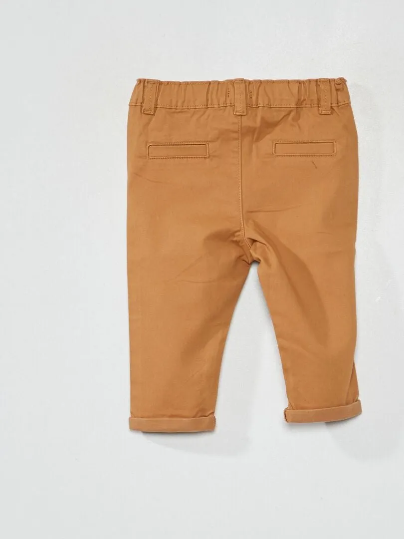 PANTALóN CHINO LISO  BEIGE