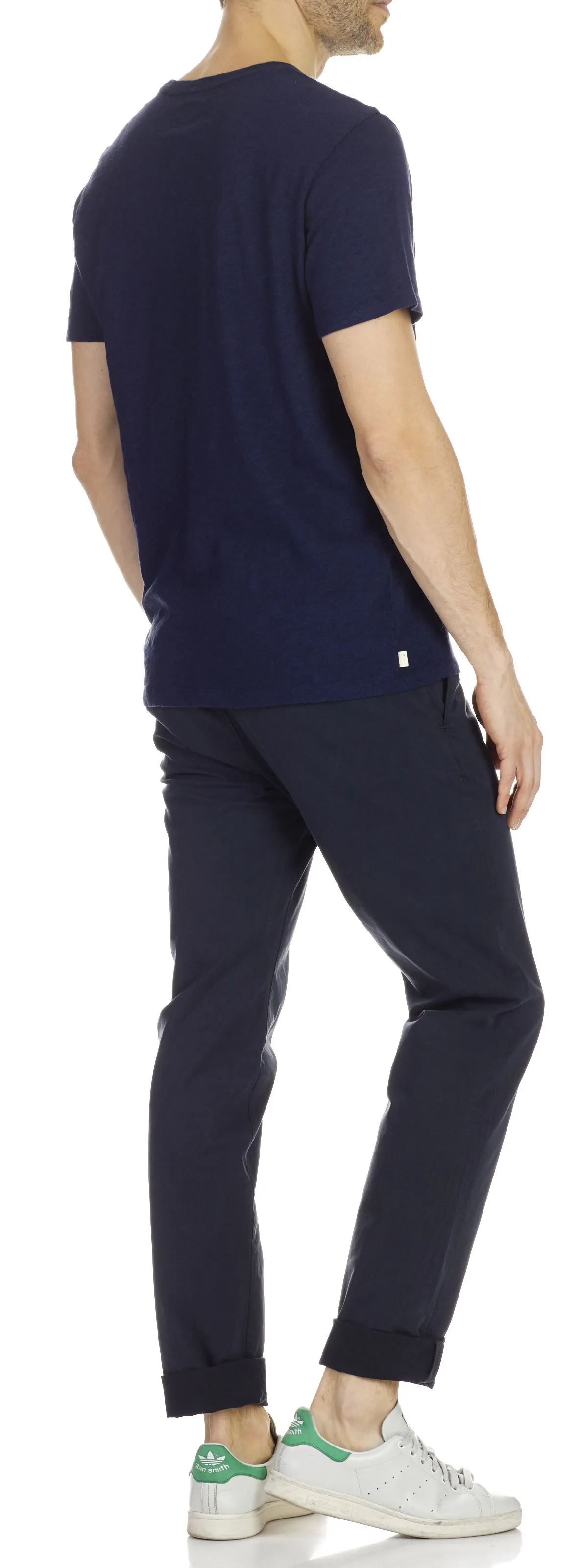 Pantalón chino slim de algodón elástico en azul