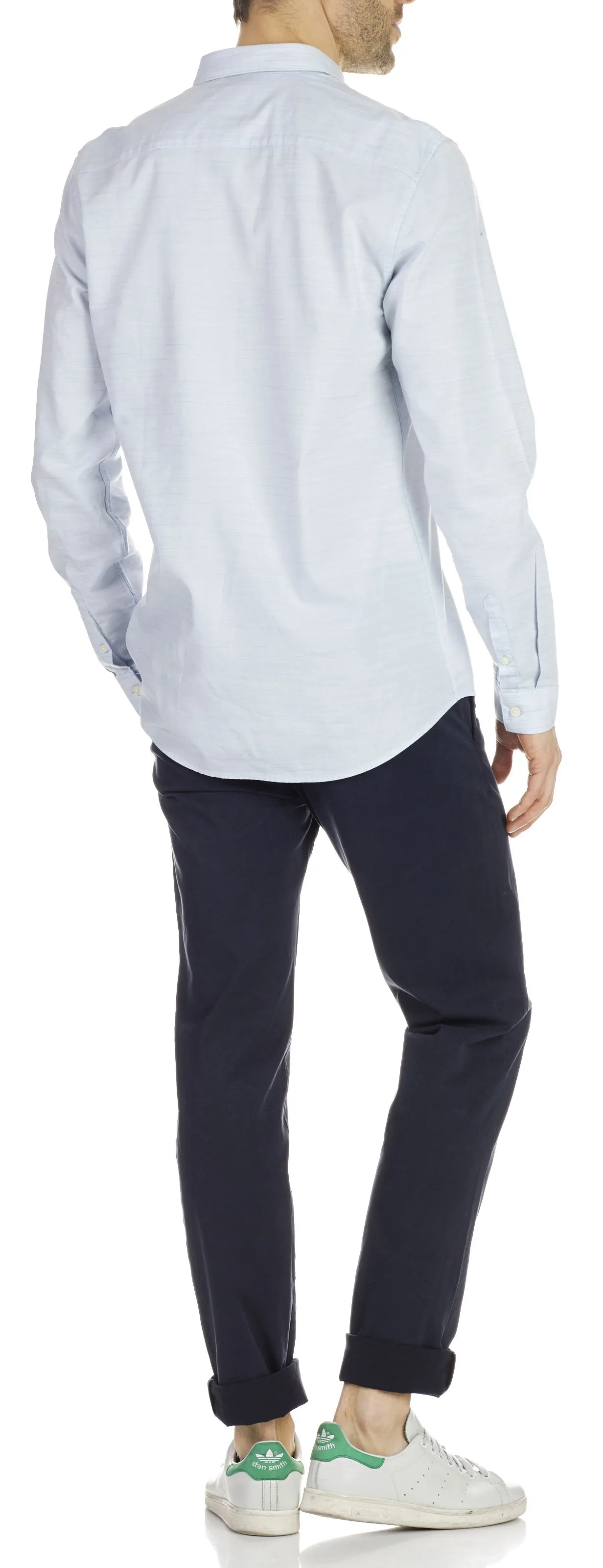 Pantalón chino slim de algodón elástico en azul