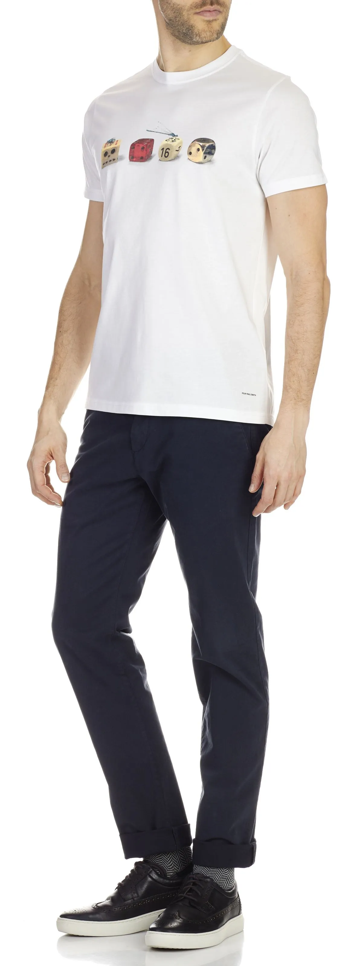 Pantalón chino slim de algodón elástico en azul