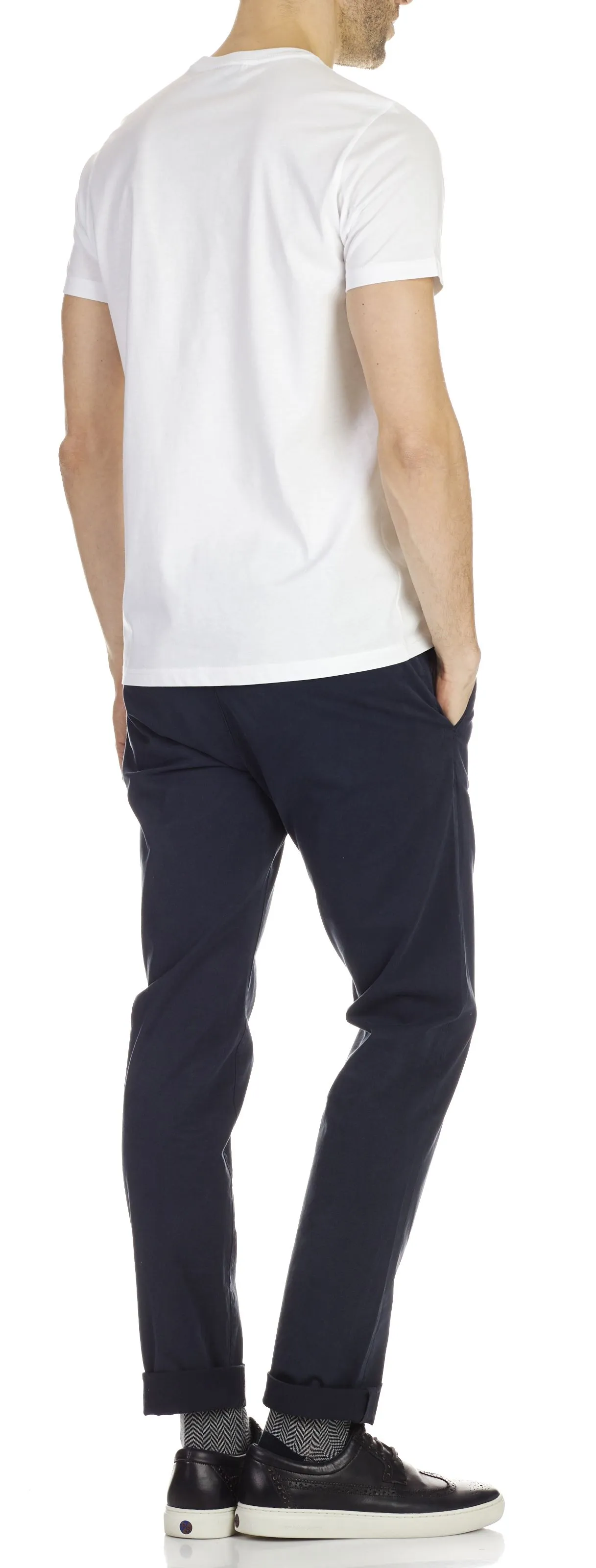 Pantalón chino slim de algodón elástico en azul