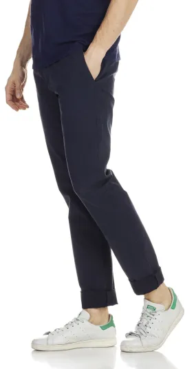 Pantalón chino slim de algodón elástico en azul