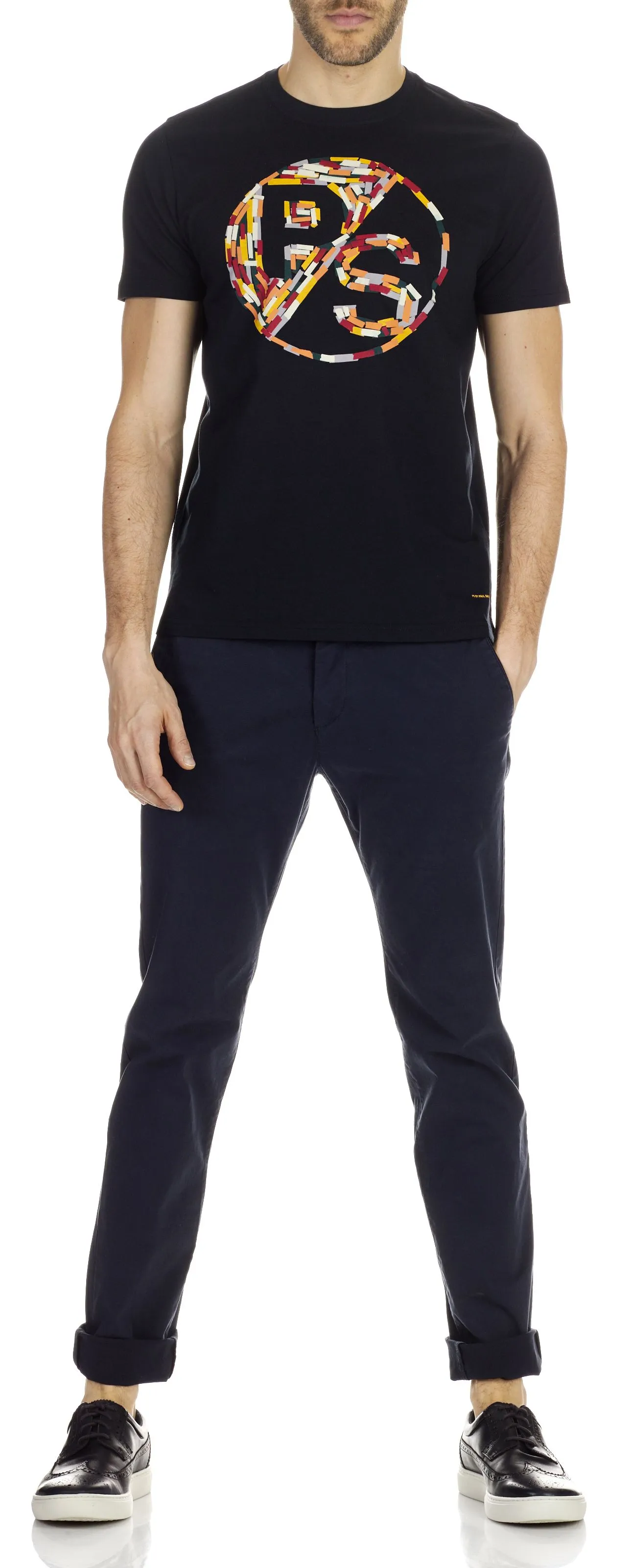 Pantalón chino slim de algodón elástico en azul