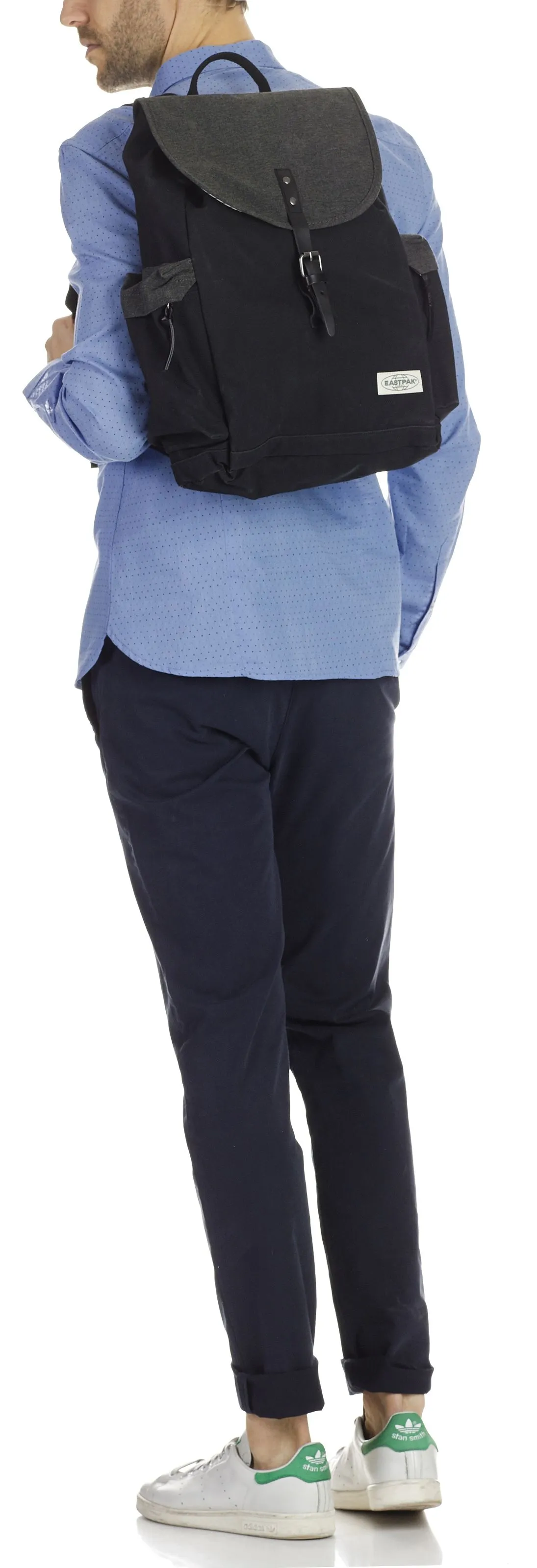 Pantalón chino slim de algodón elástico en azul