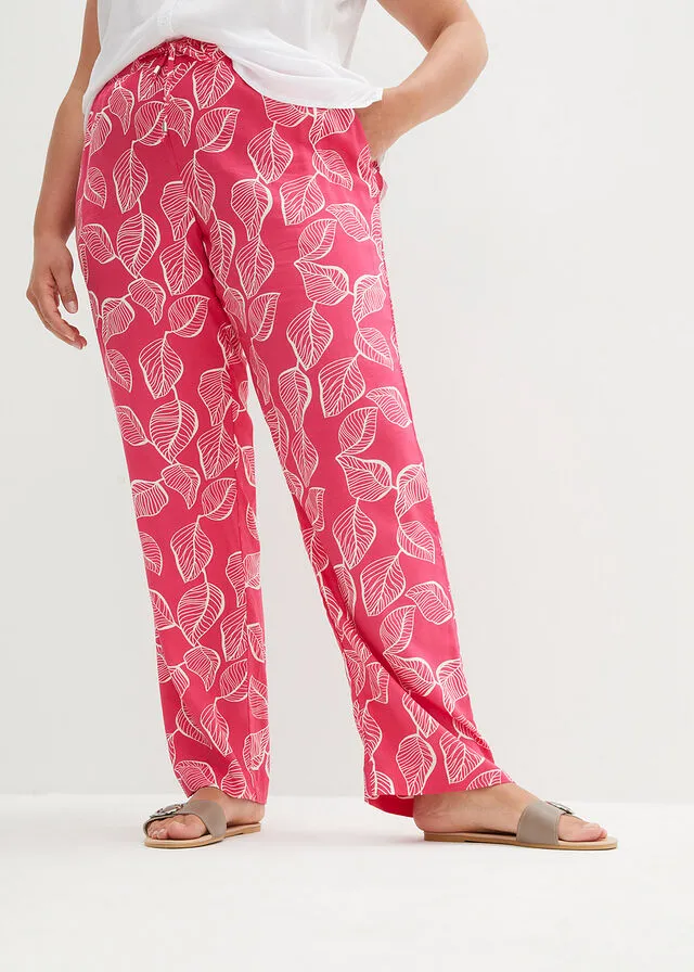 PANTALóN CON CINTURA ELáSTICA NEGROBLANCO ESTAMPADO