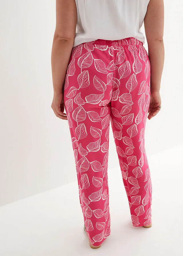 PANTALóN CON CINTURA ELáSTICA NEGROBLANCO ESTAMPADO
